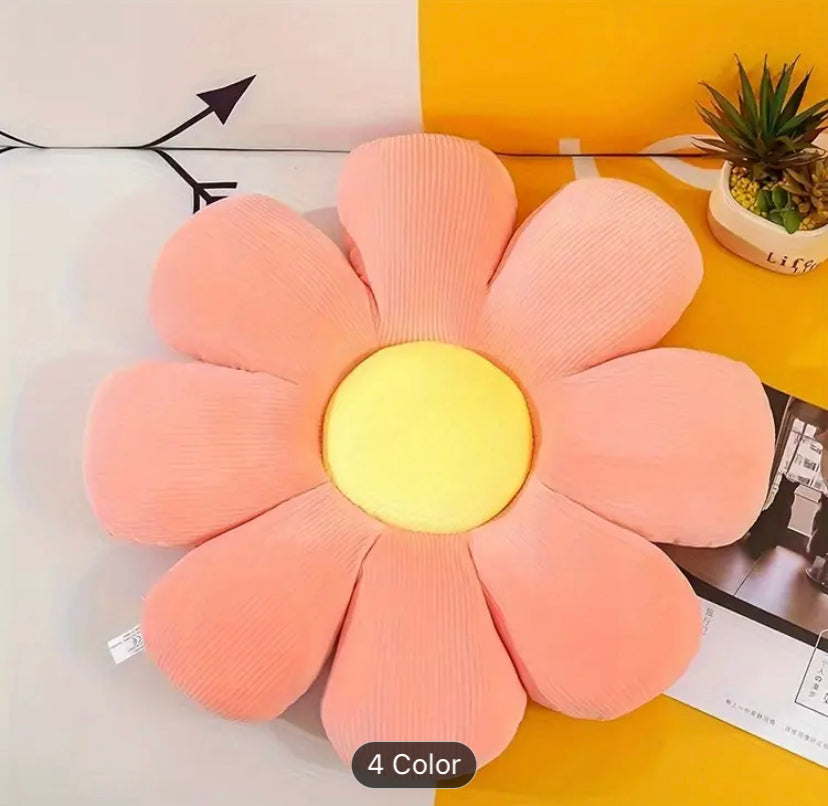 Sunflower-Shaped Plush Cushion