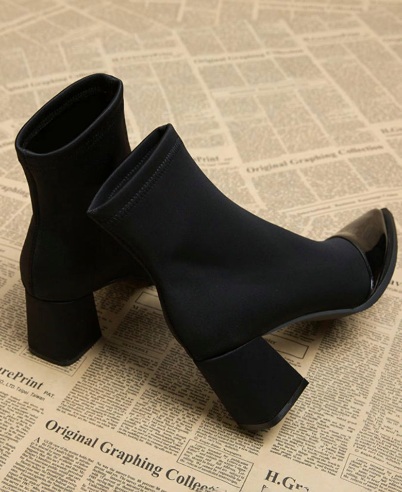 Patched Design Ankle Boots