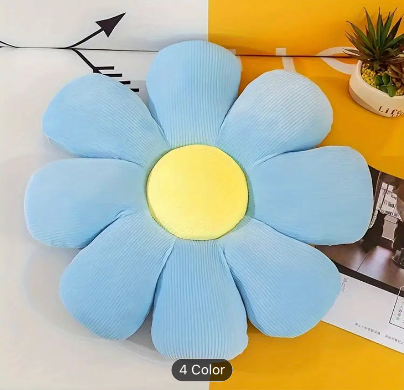 Sunflower-Shaped Plush Cushion