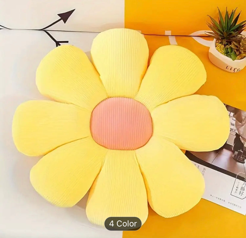 Sunflower-Shaped Plush Cushion